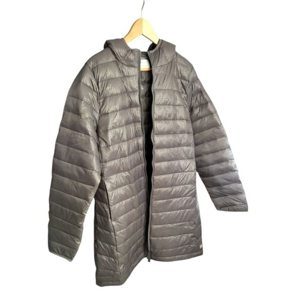 NWT WIND RIVER Mid-length Puffer Parka Light-weight Hooded Jacket Gray - Picture 9 of 16